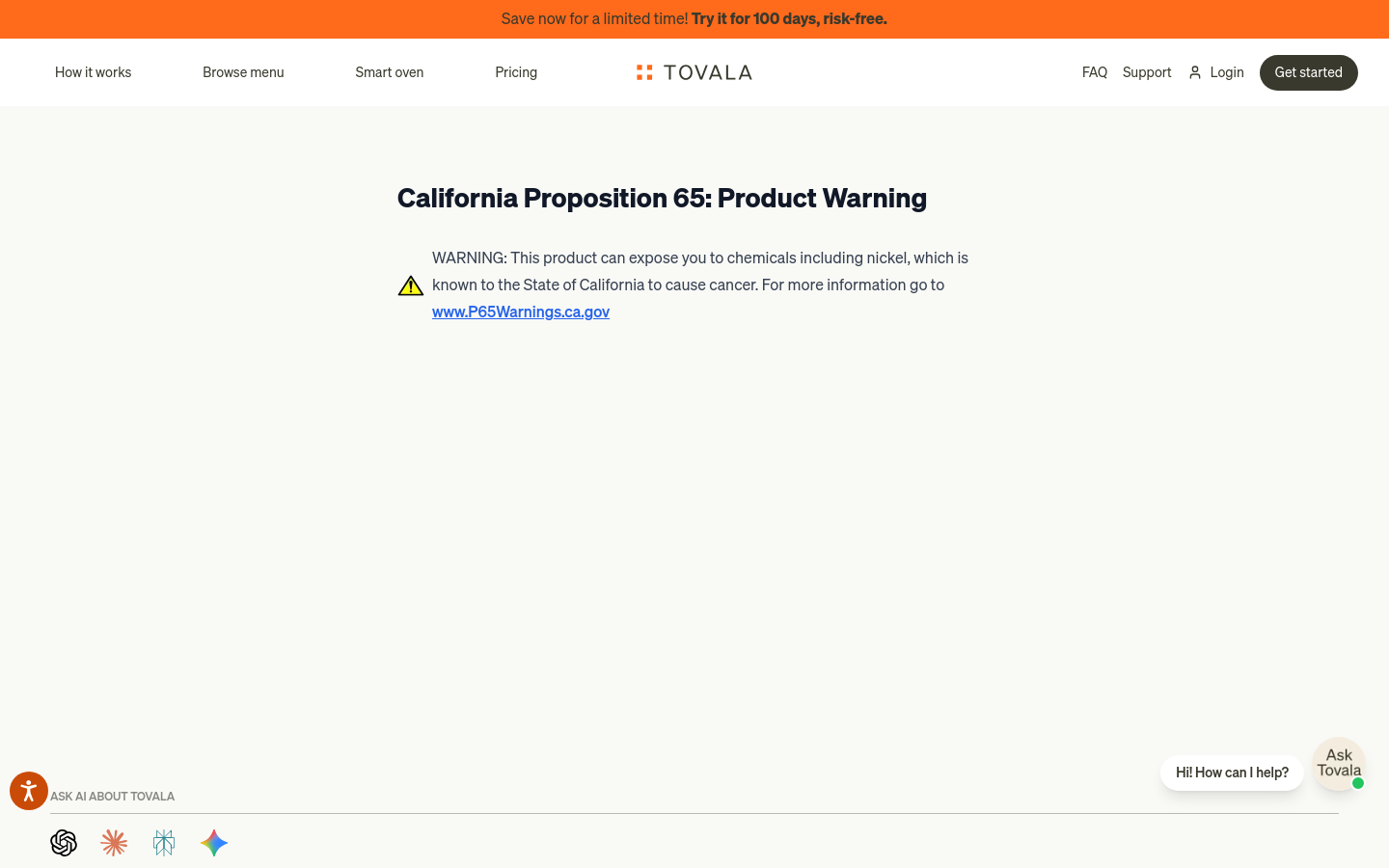 Product Warning