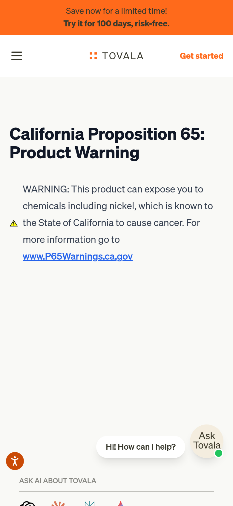 Product Warning