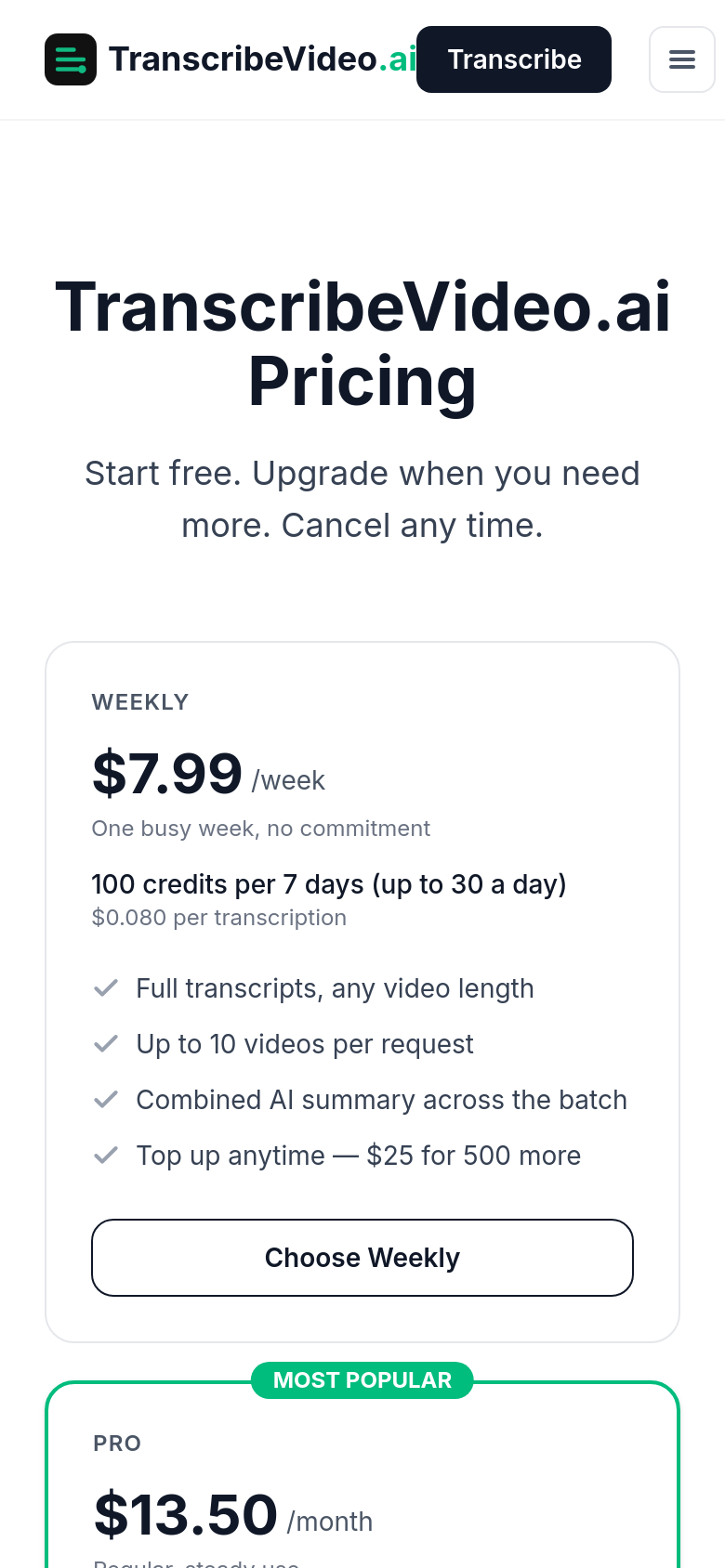 Pricing