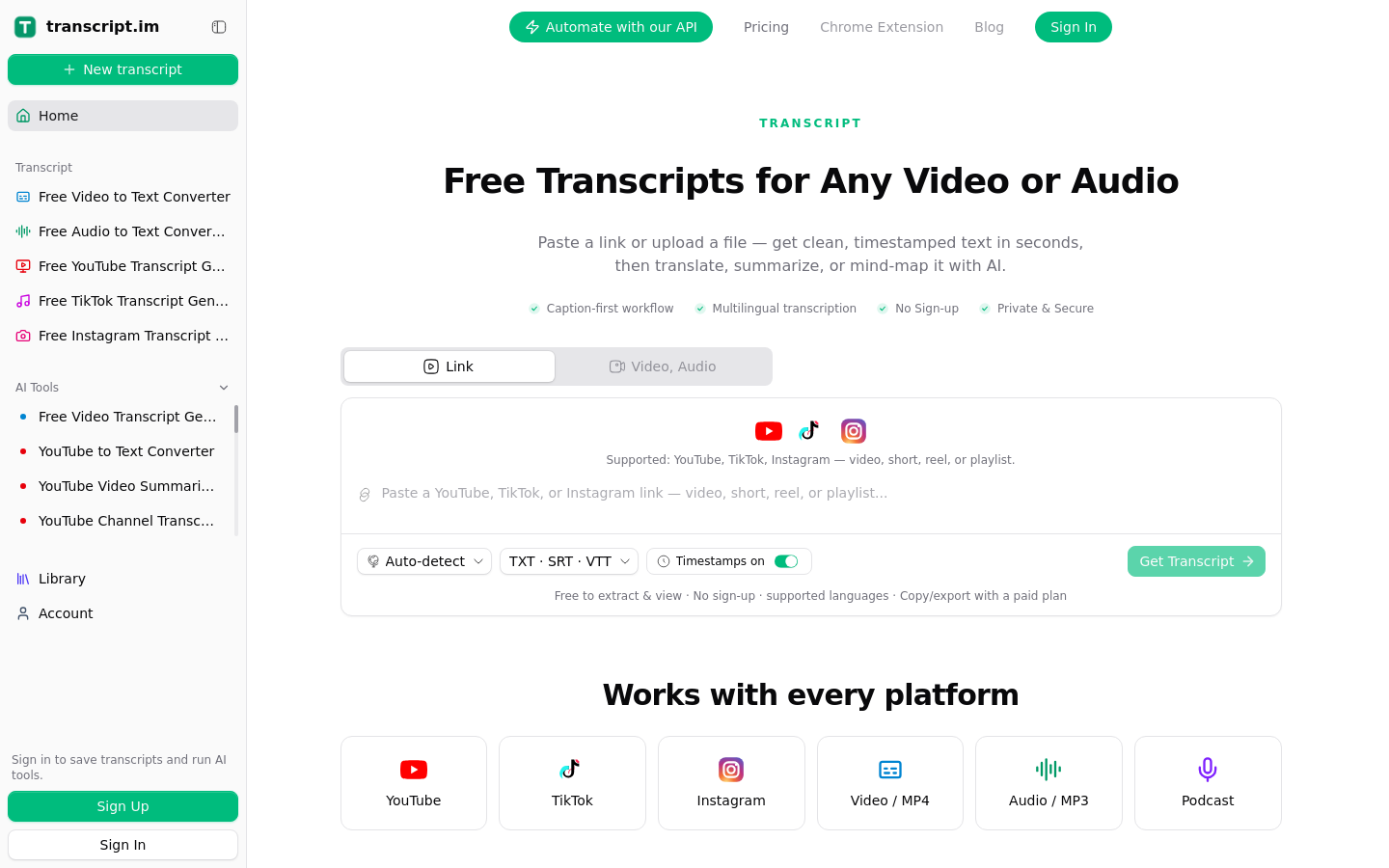 Captured Homepage / Lander