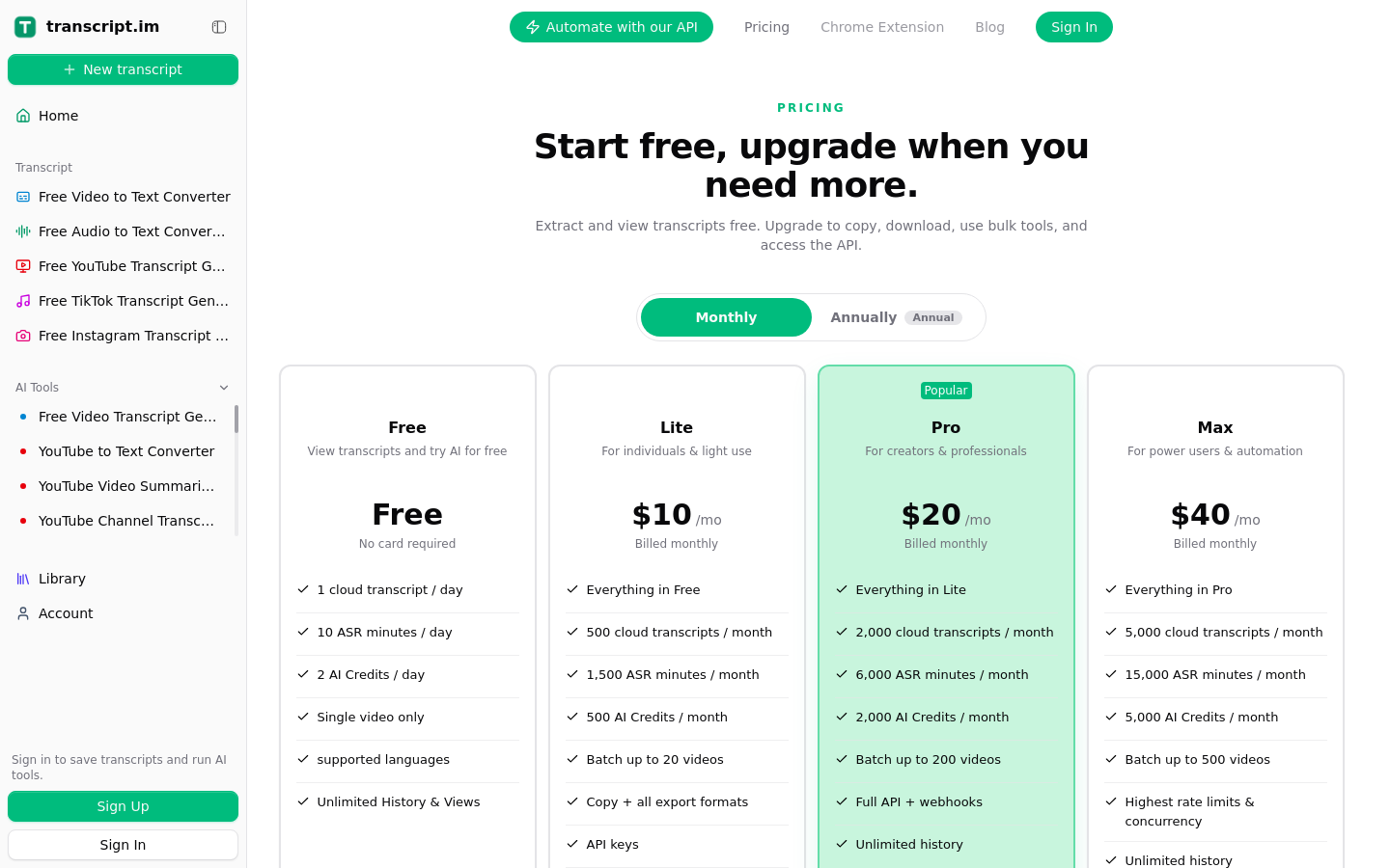 Pricing
