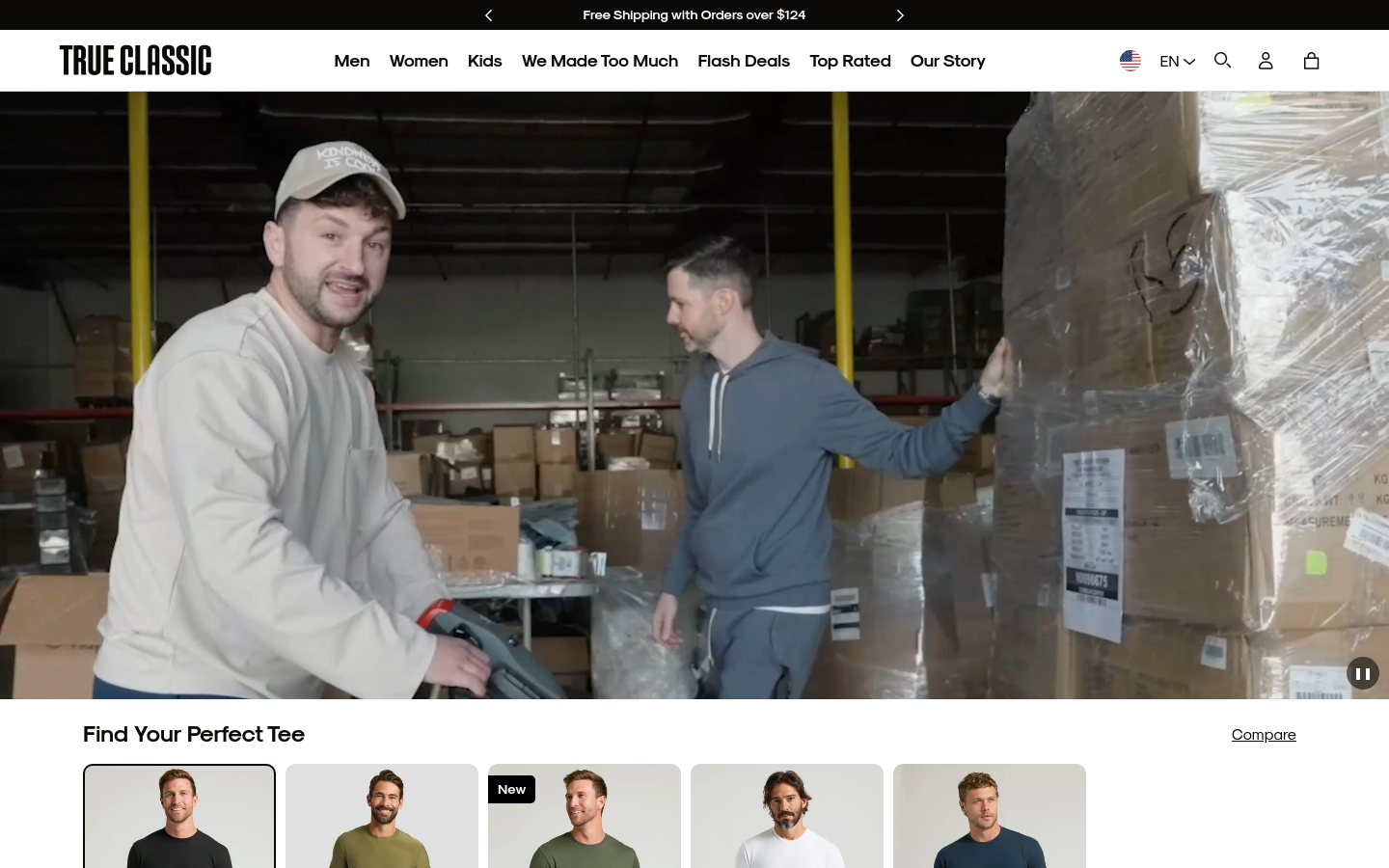 trueclassic.com home page