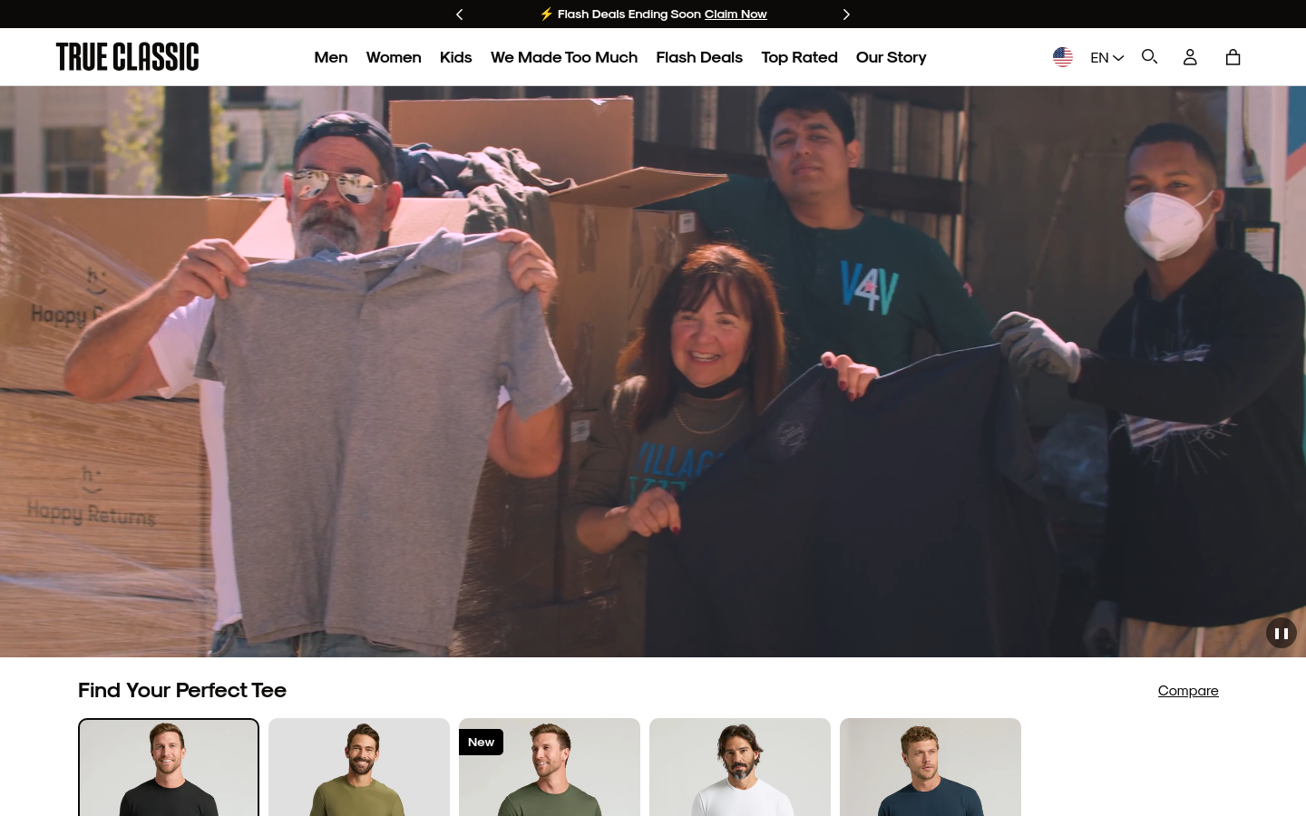 trueclassictees.com home page