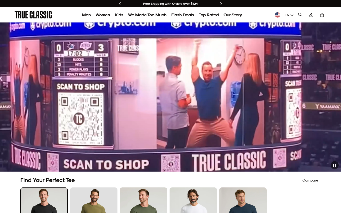 trueclassictees.com home page