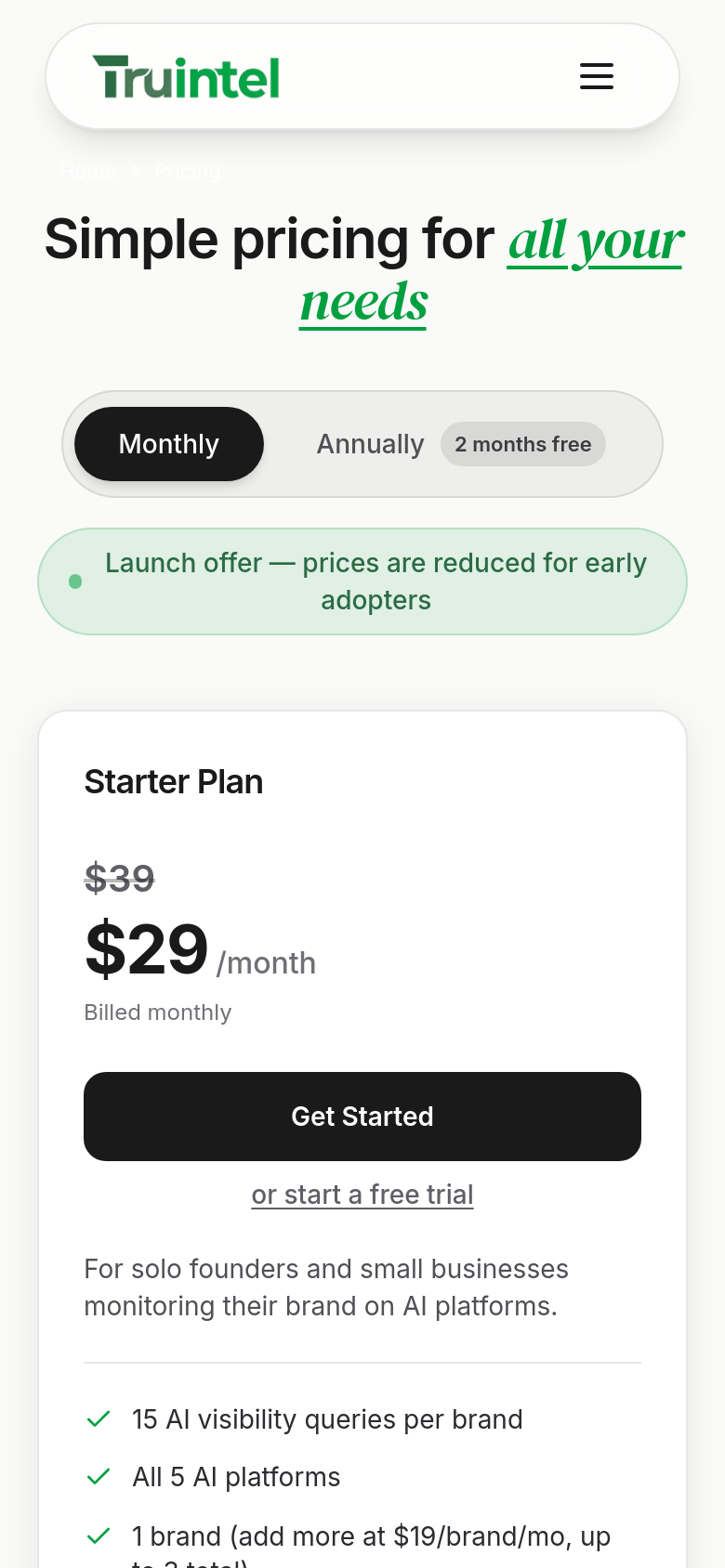 Pricing