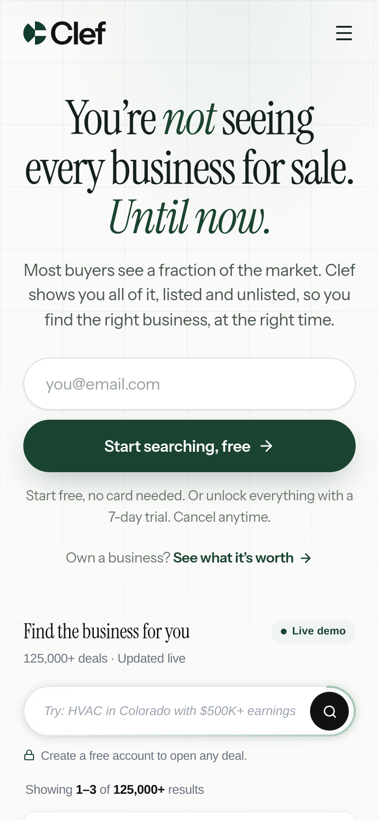 Homepage / Lander
