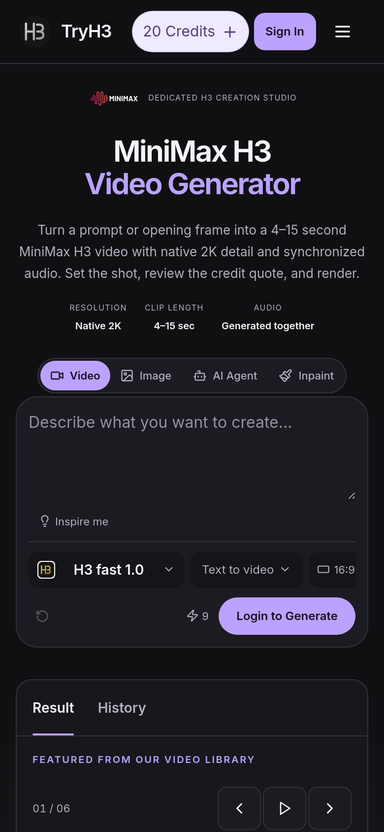 Homepage / Lander