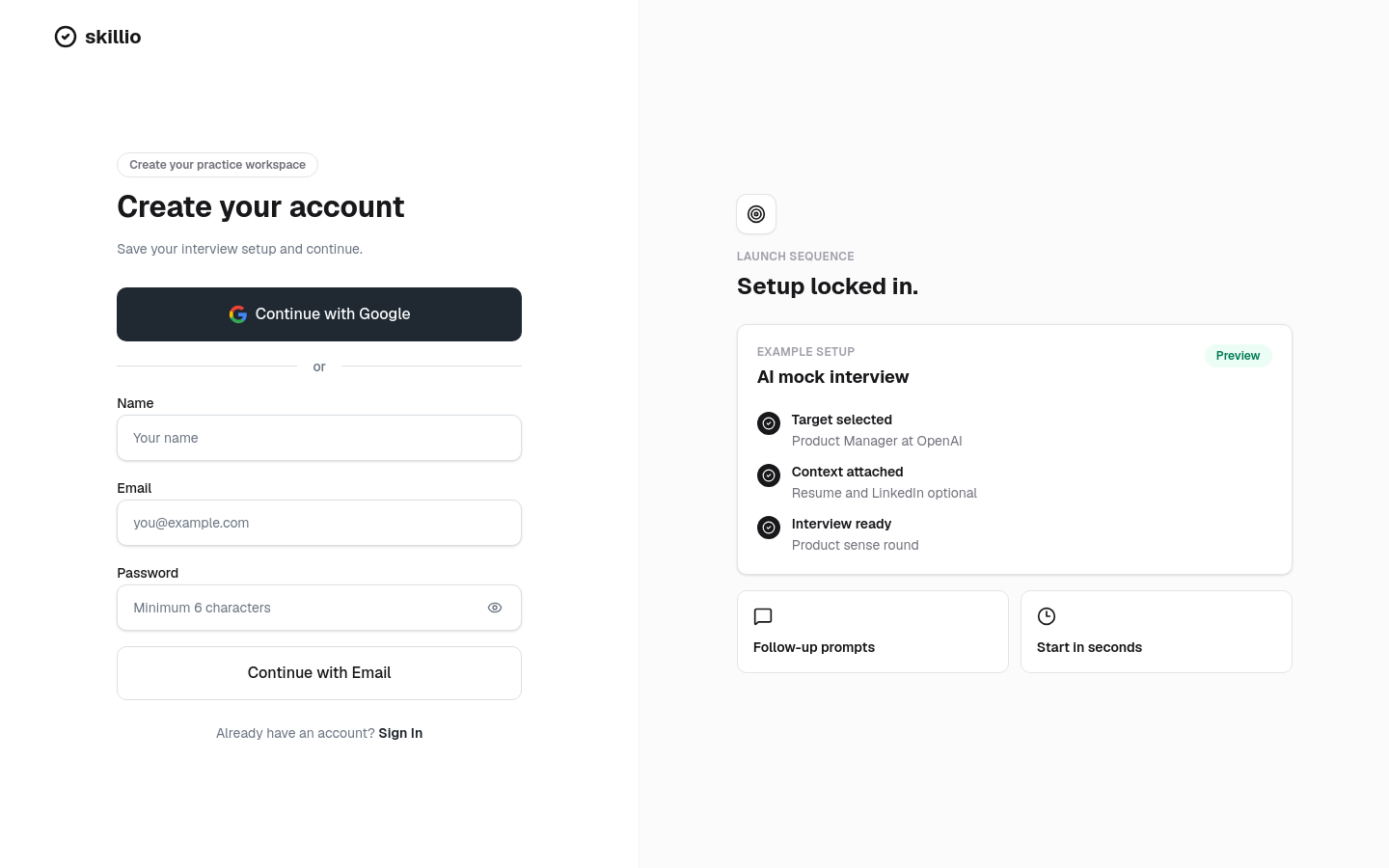 Signup
