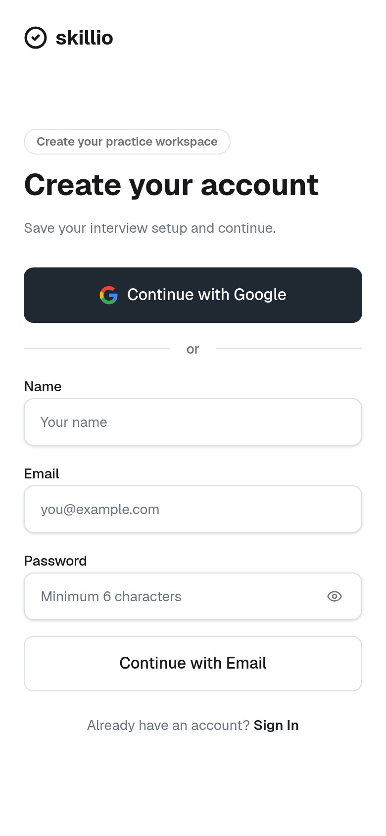 Signup