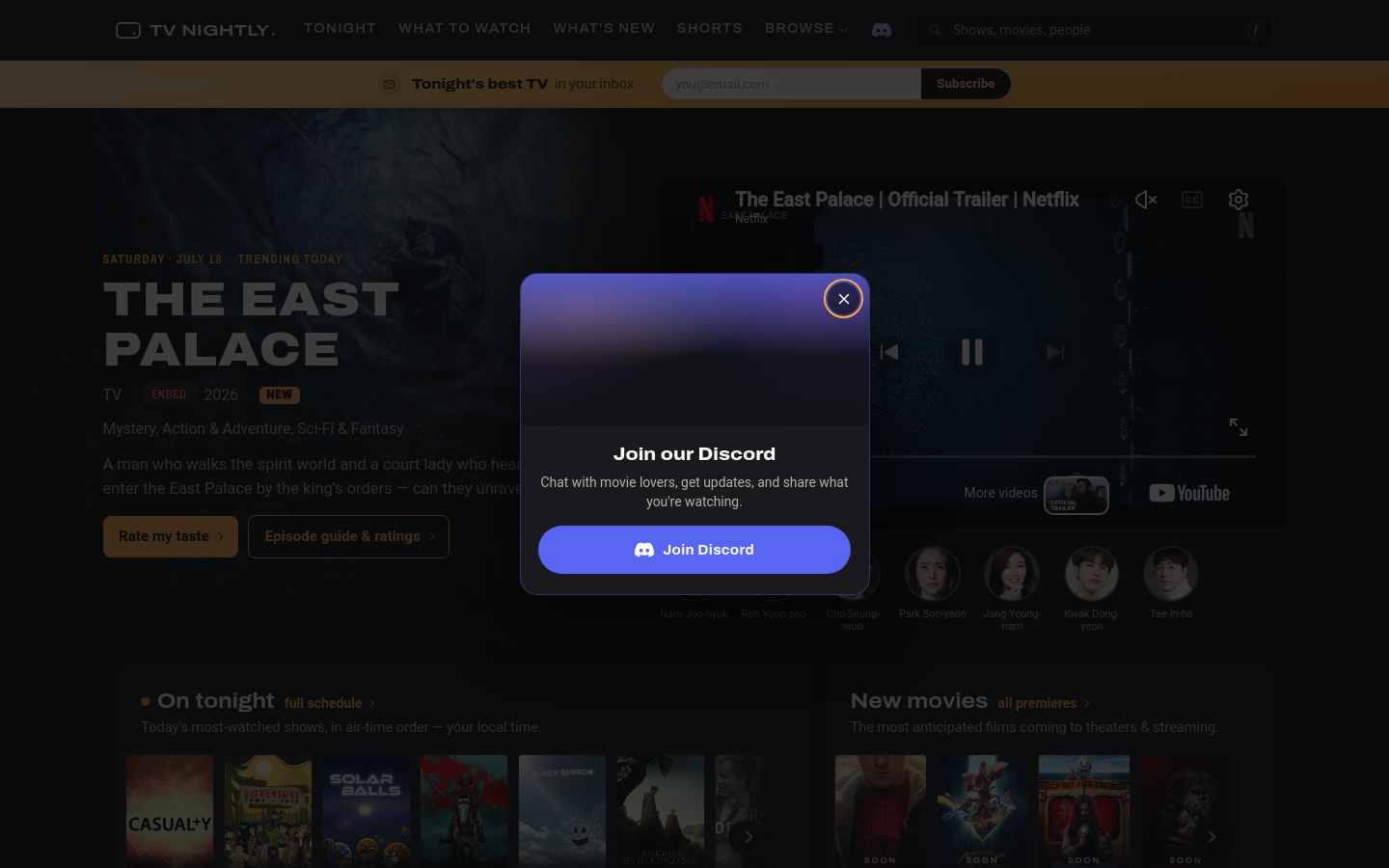 Above-the-fold capture of tvnightly.com