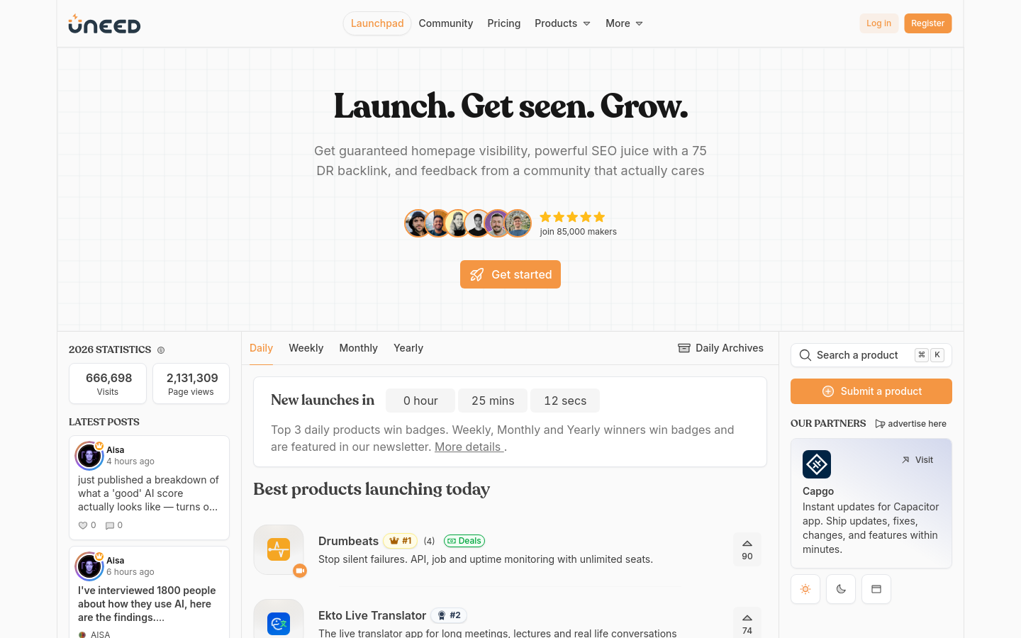 Captured Homepage / Lander