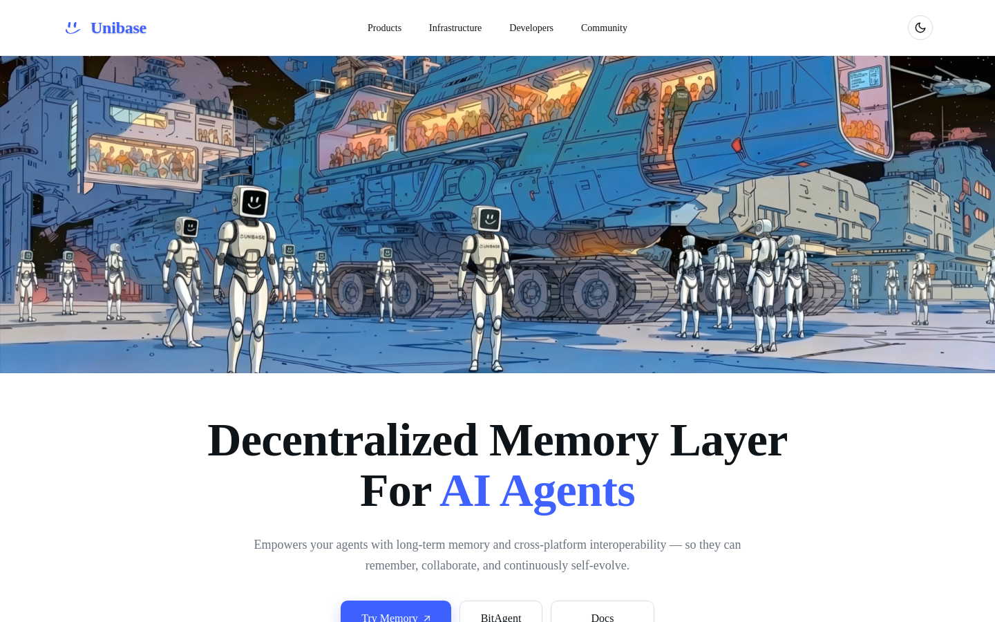 Nav section of unibase.com