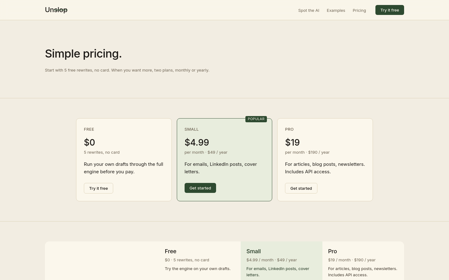 Pricing