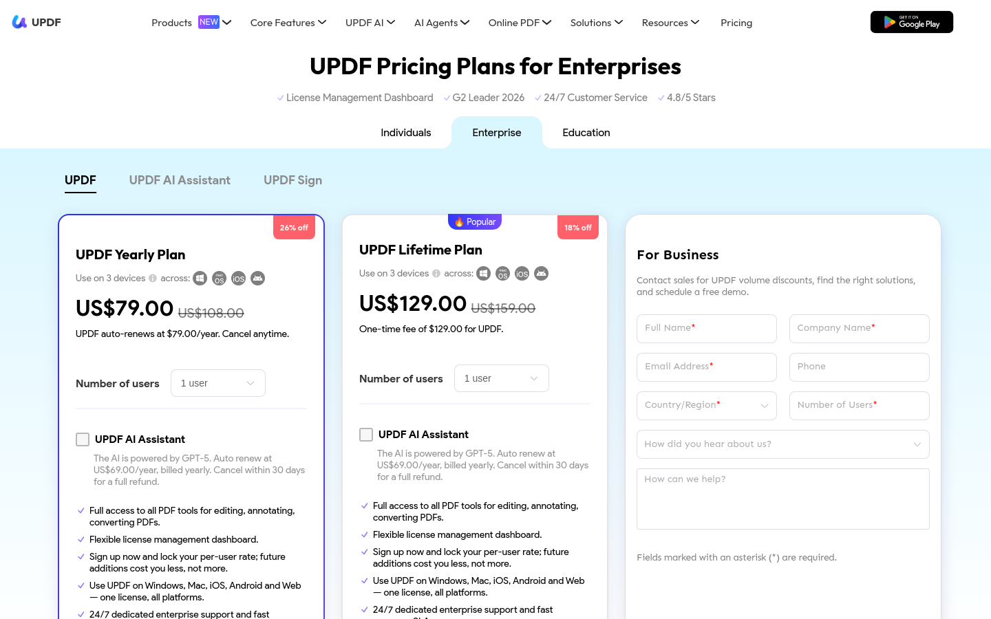 Pricing Enterprises