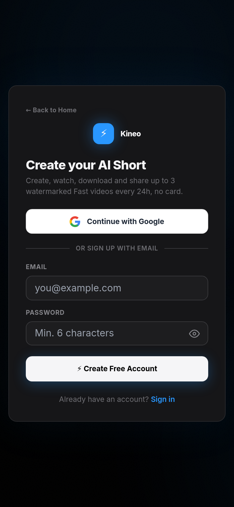 Signup