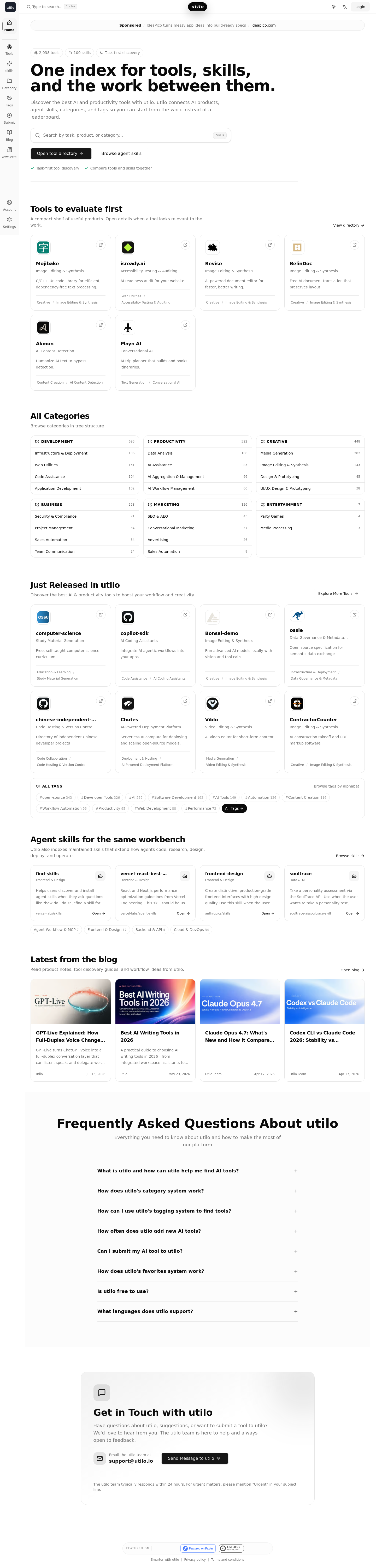 FAQ section from utilo.io