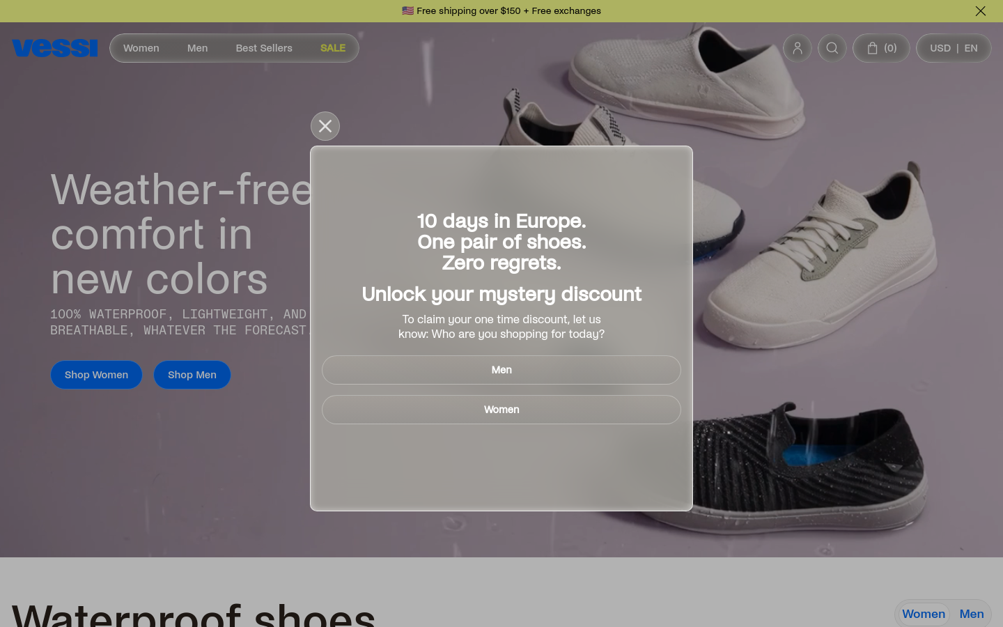 Above-the-fold capture of vessi.com