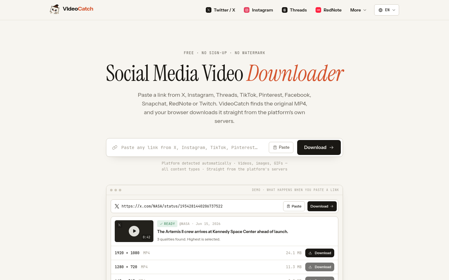 Captured Homepage / Lander