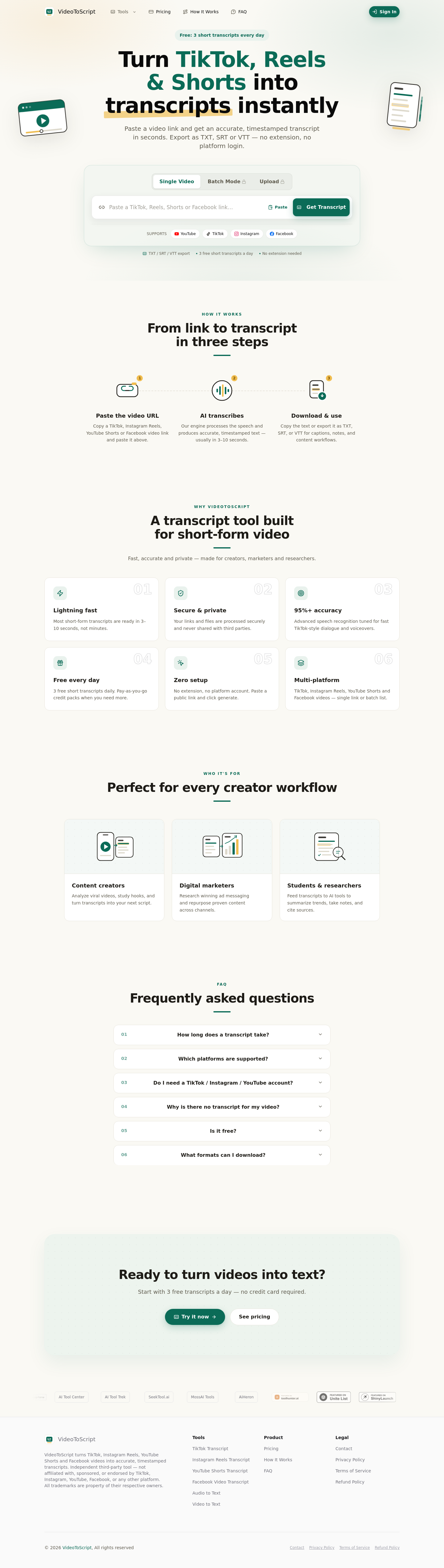 videotoscript.app — 