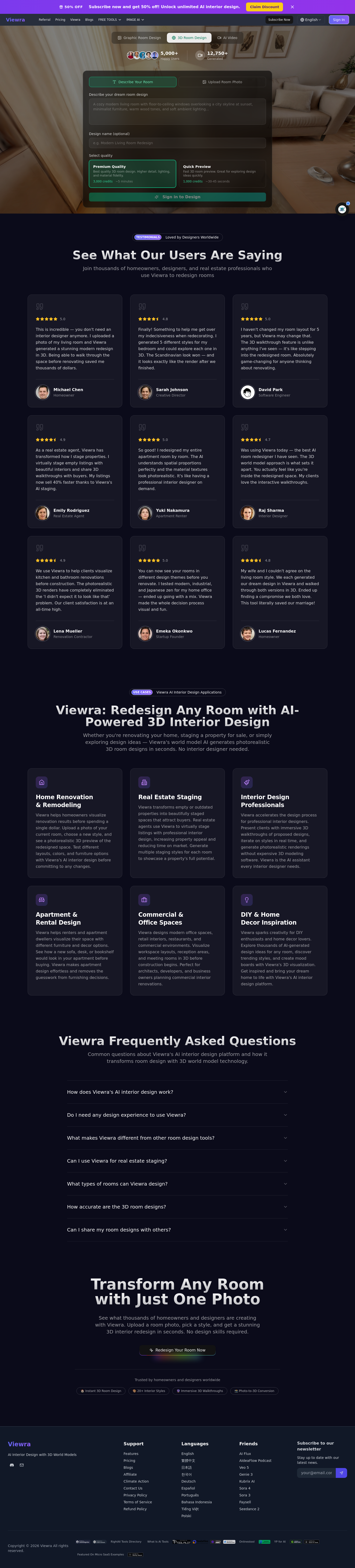 Nav section of viewra.co