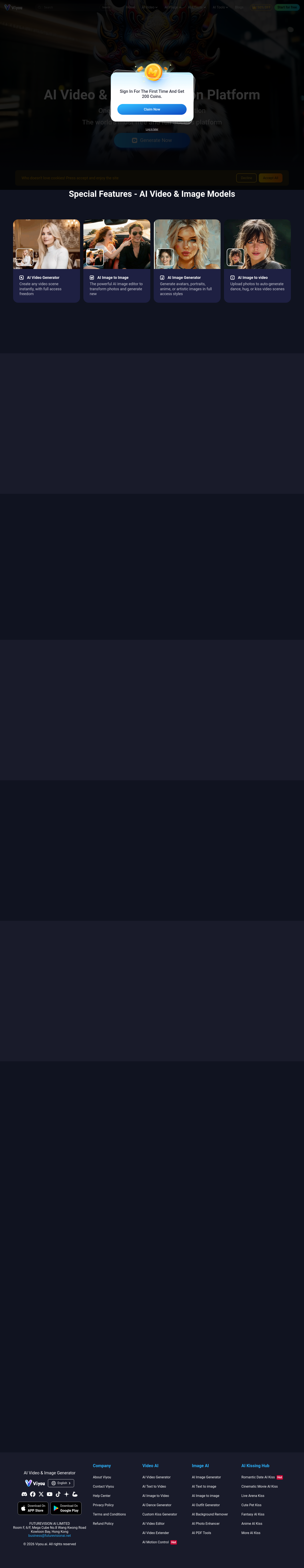 Nav section of viyou.ai