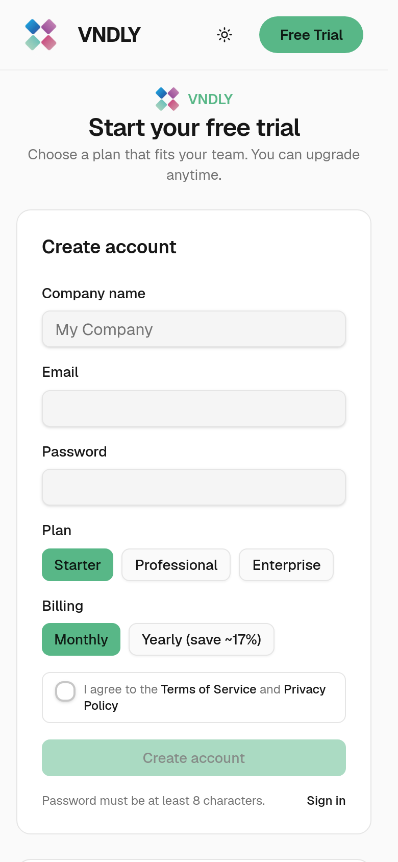Signup