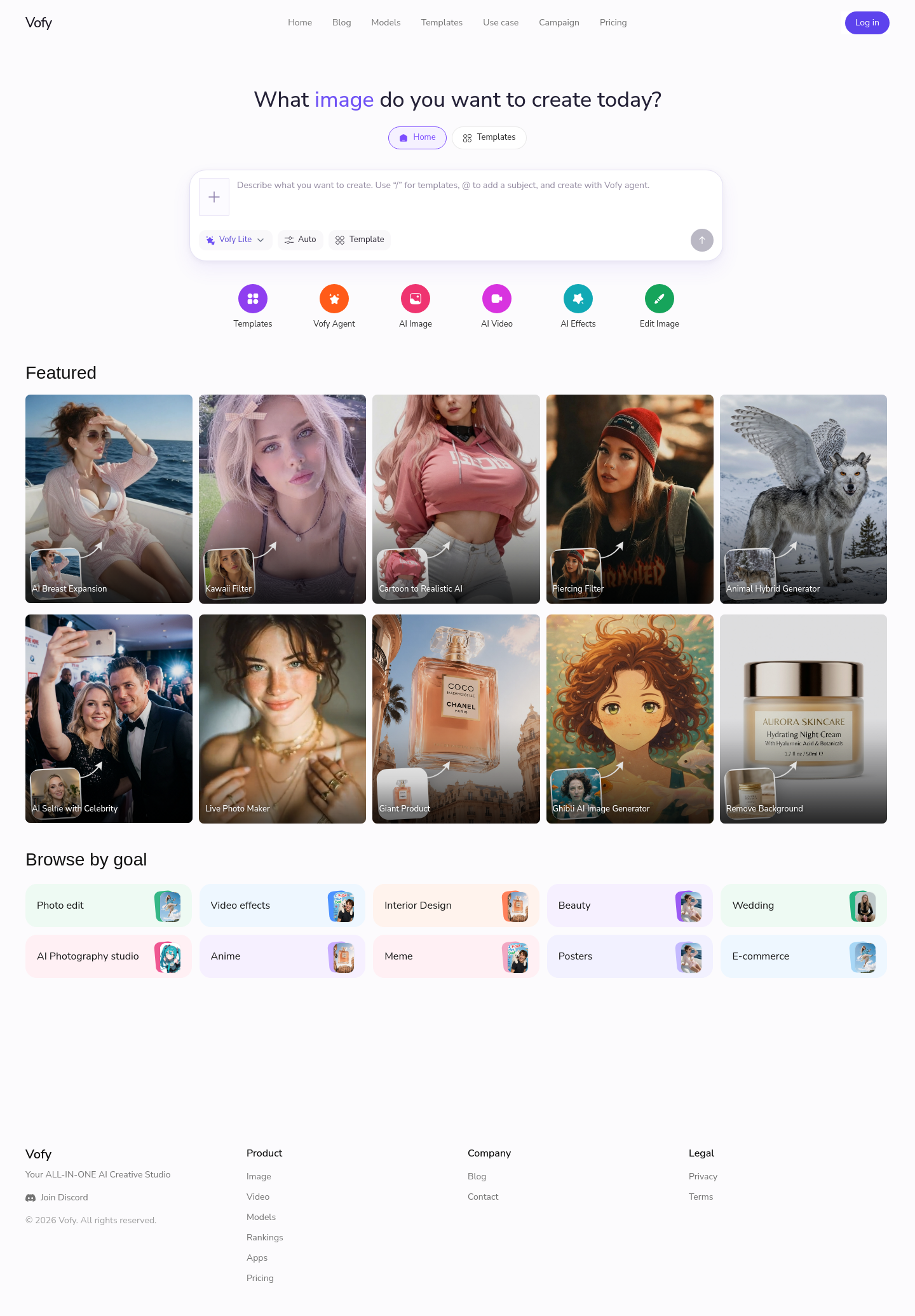 Nav section of vofy.art
