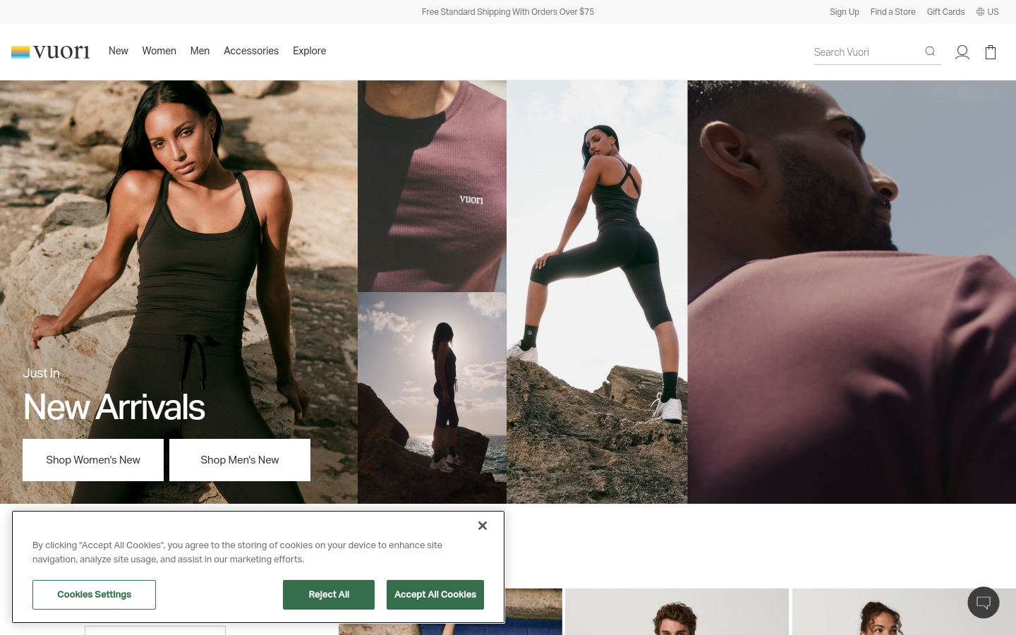 vuoriclothing.com section