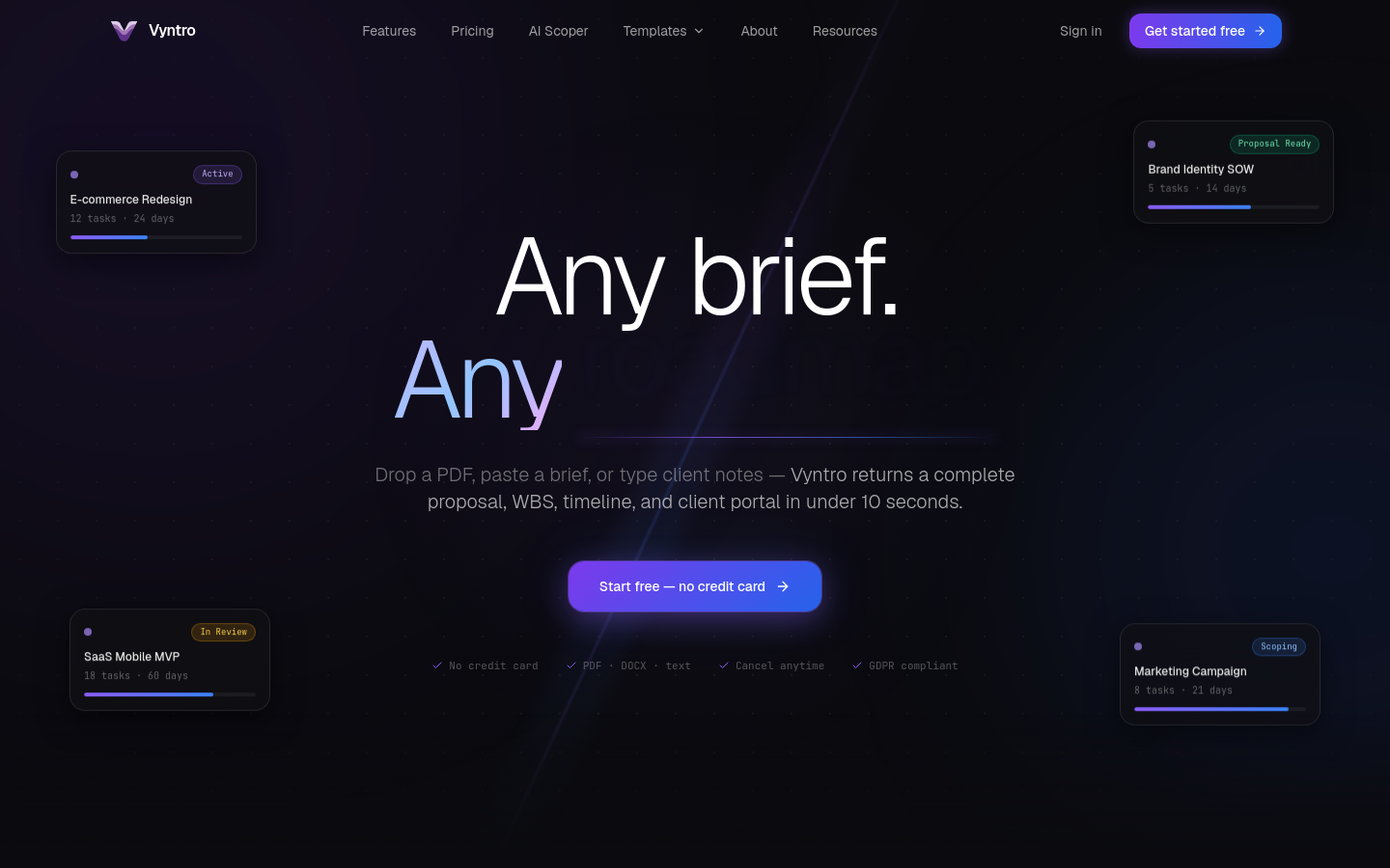 Above-the-fold capture of vyntro.cloud