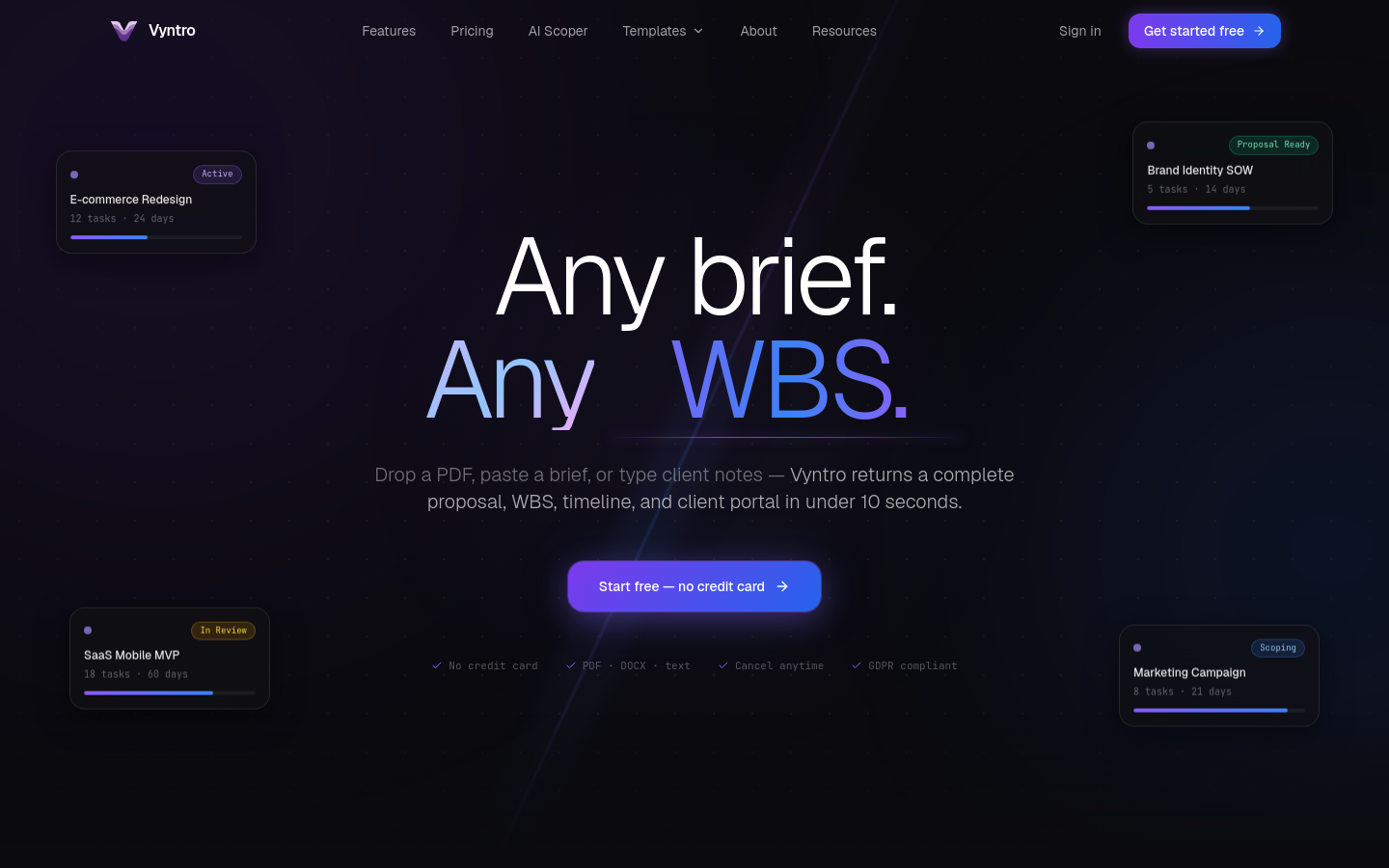 Captured Homepage / Lander