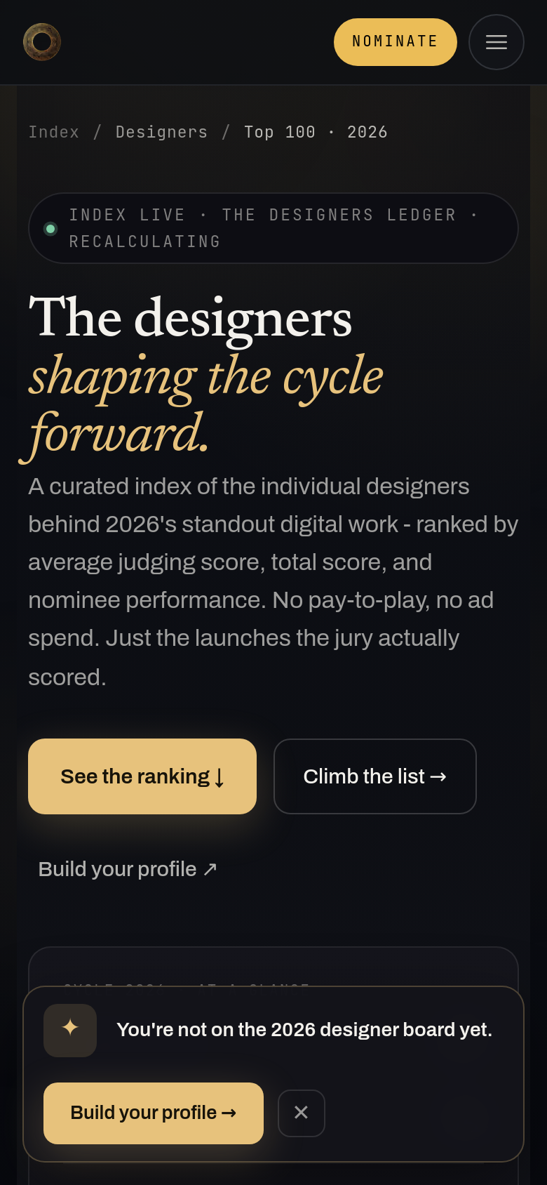 Top 100 Designers 2026