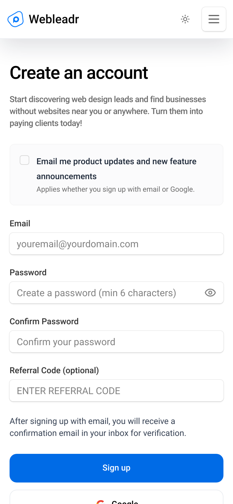 Signup