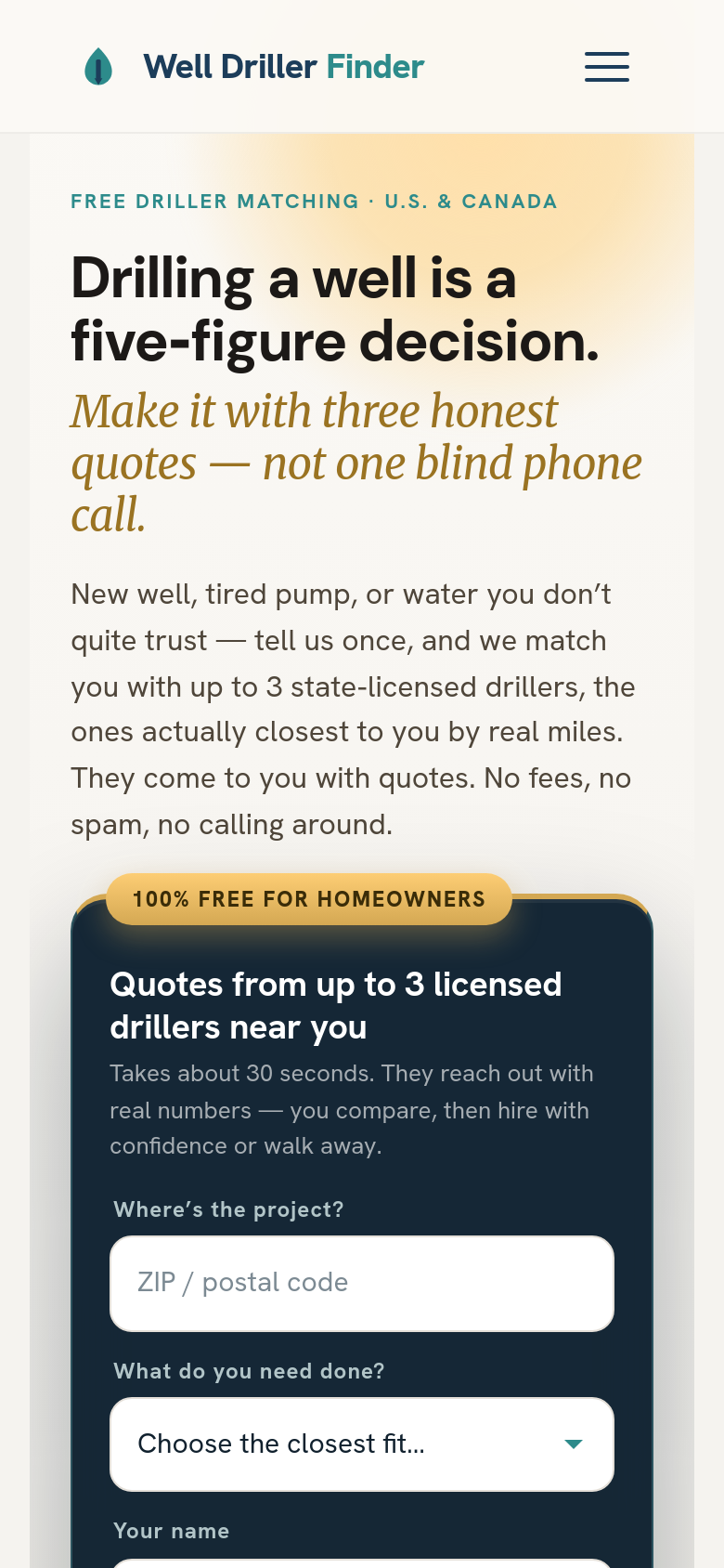 Homepage / Lander