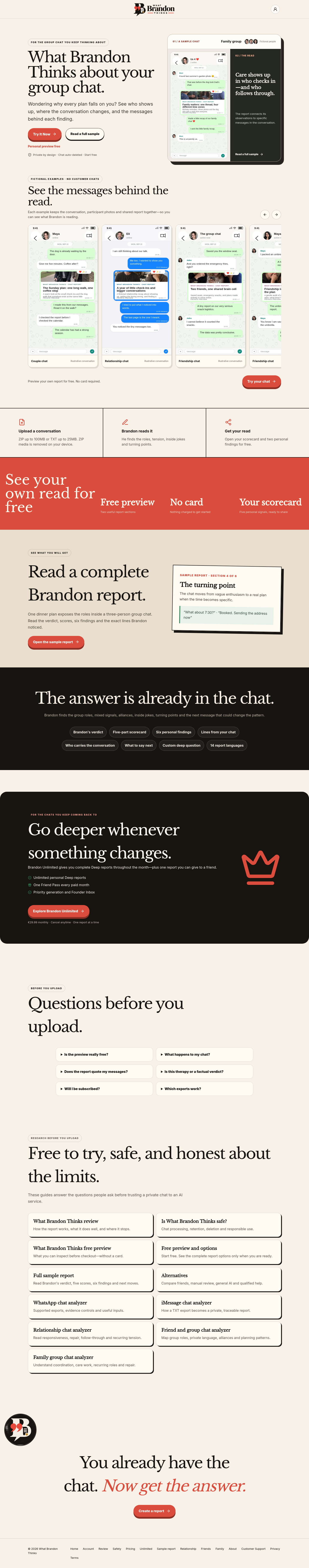Features section of whatbrandonthinks.org