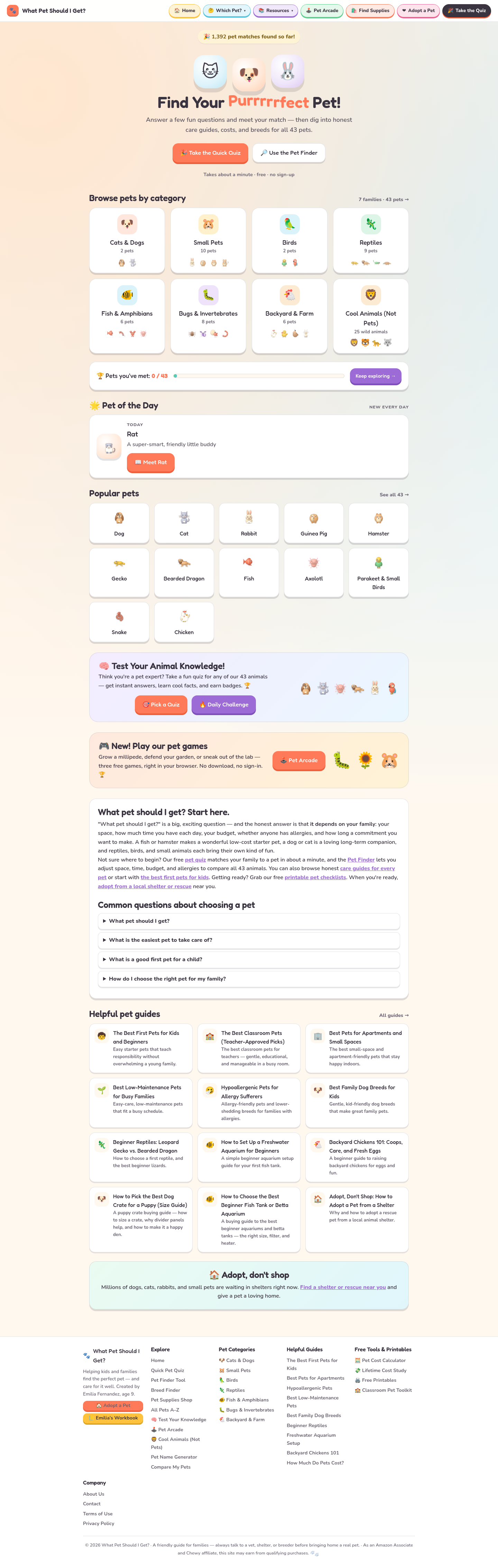 FAQ section from whatpetshouldiget.com