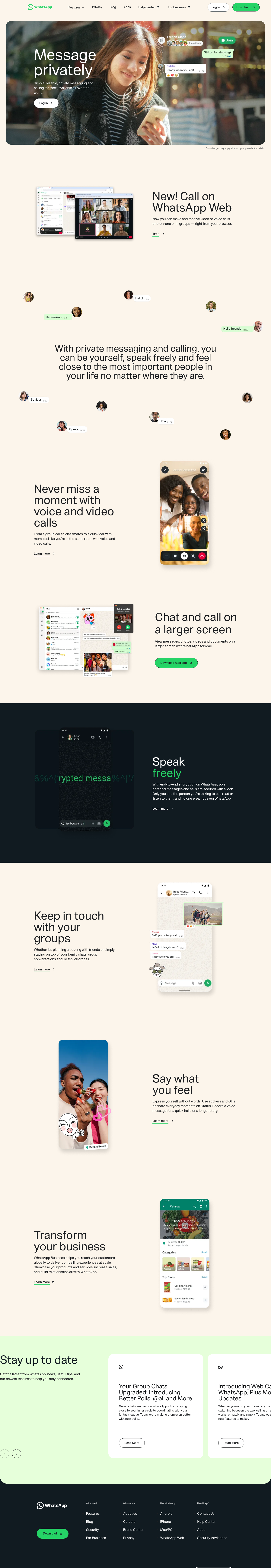 Nav section of whatsapp.com