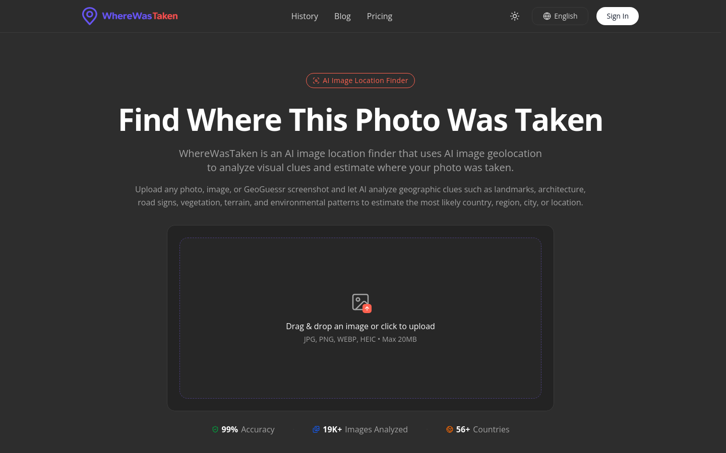 Above-the-fold capture of wherewastaken.com