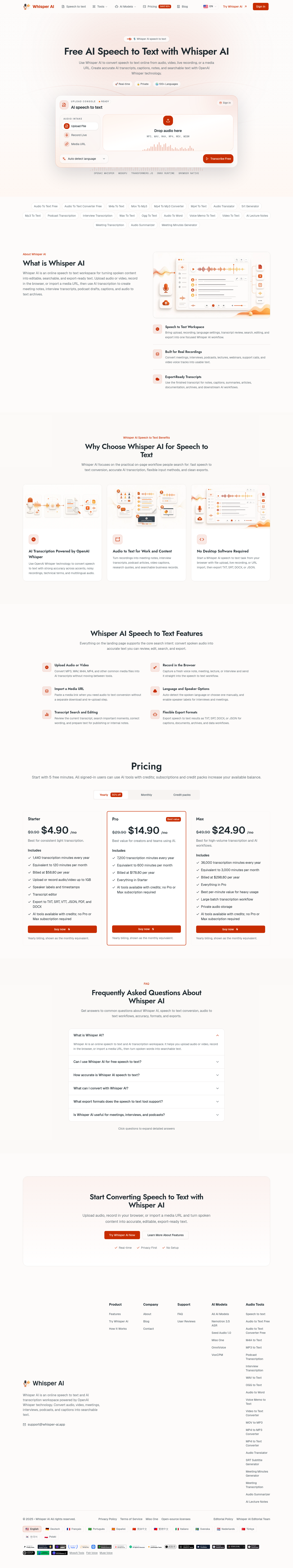 whisper-ai.app — The Pricing Page