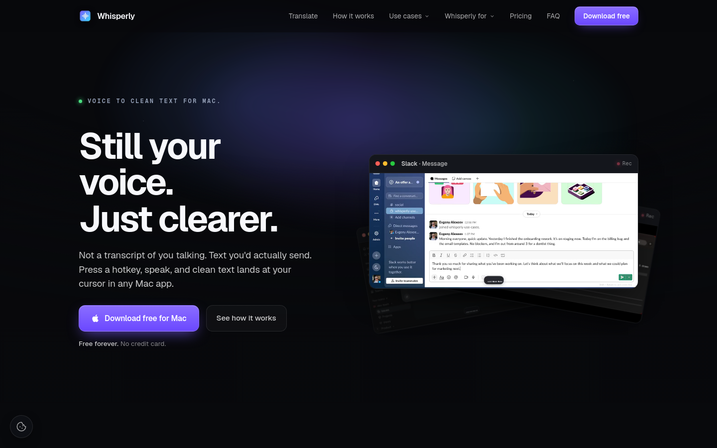 Above-the-fold capture of whisperly.io