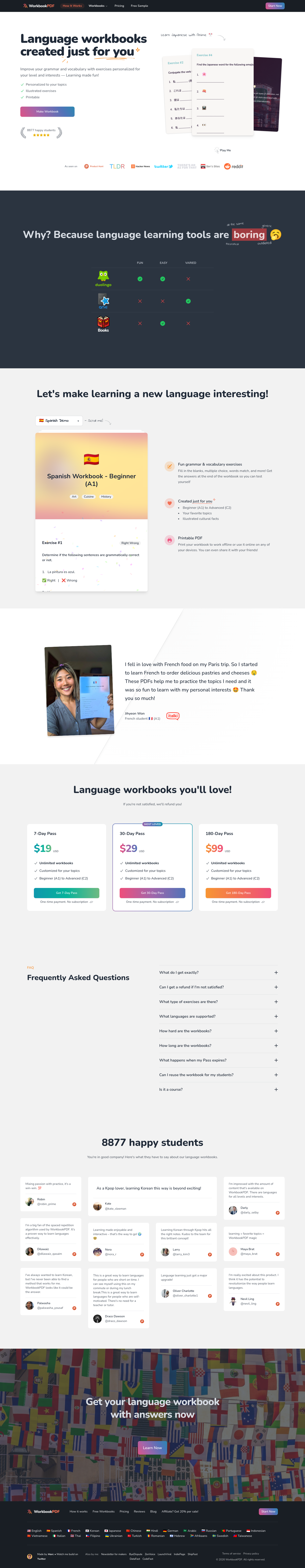 Nav section of workbookpdf.com