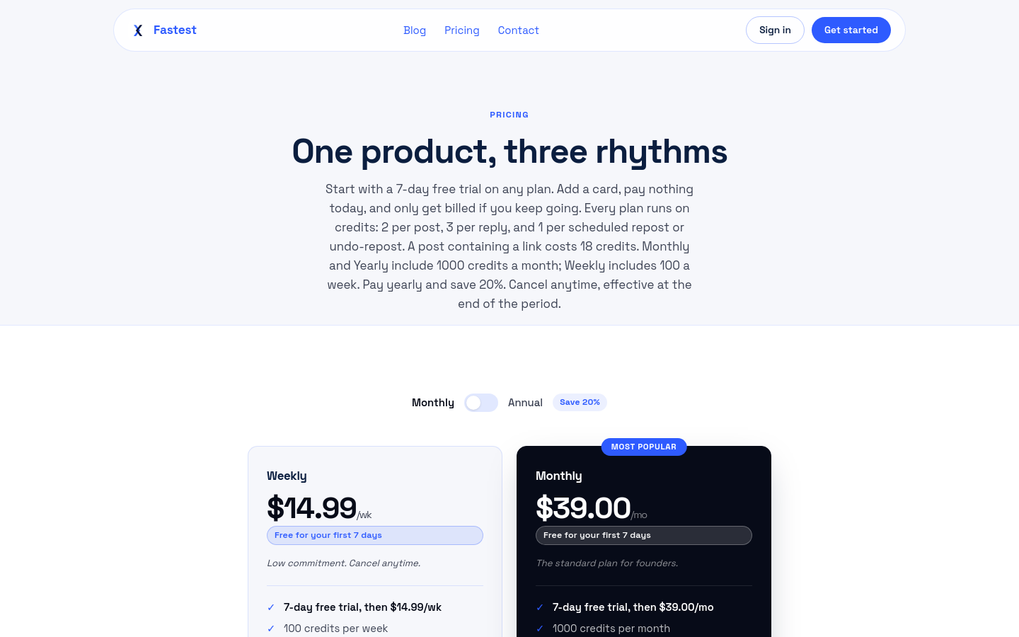 Pricing