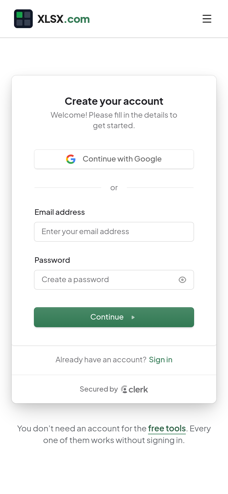 Sign Up