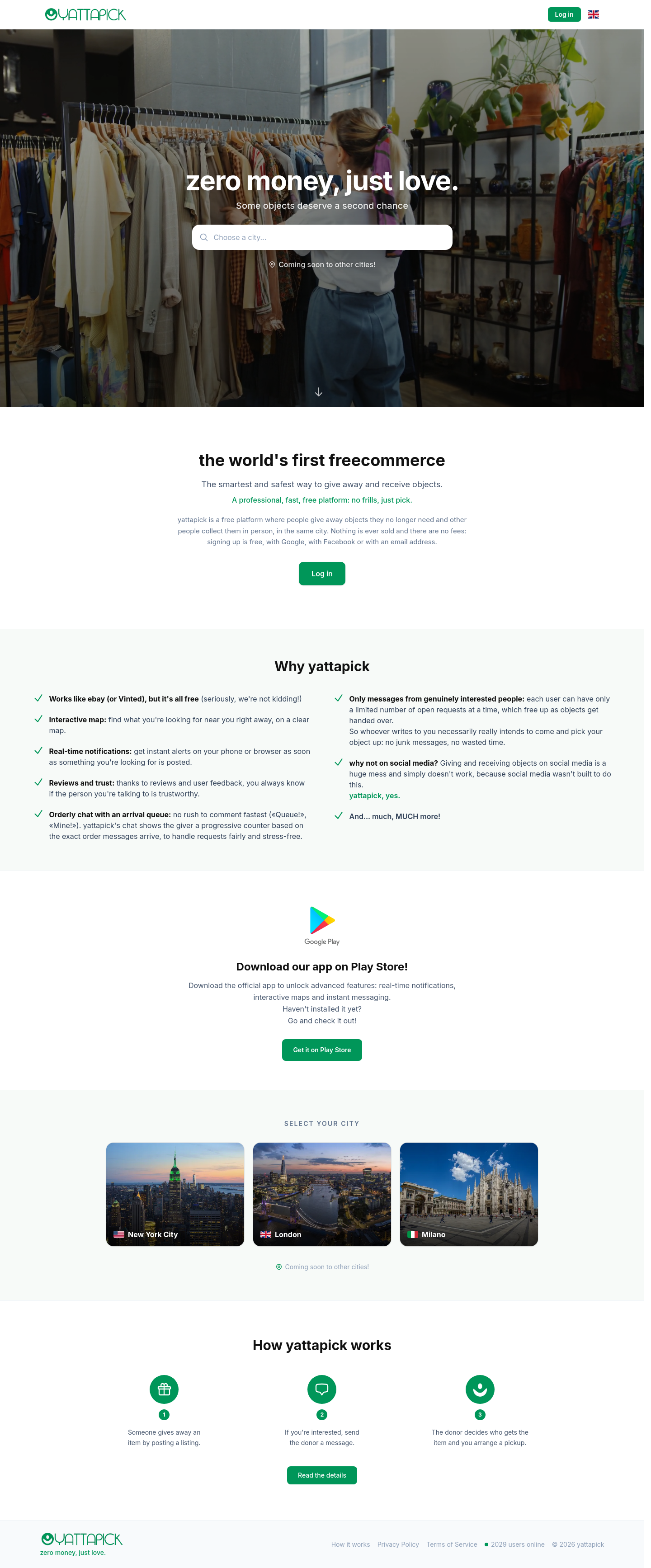 Nav section of yattapick.com