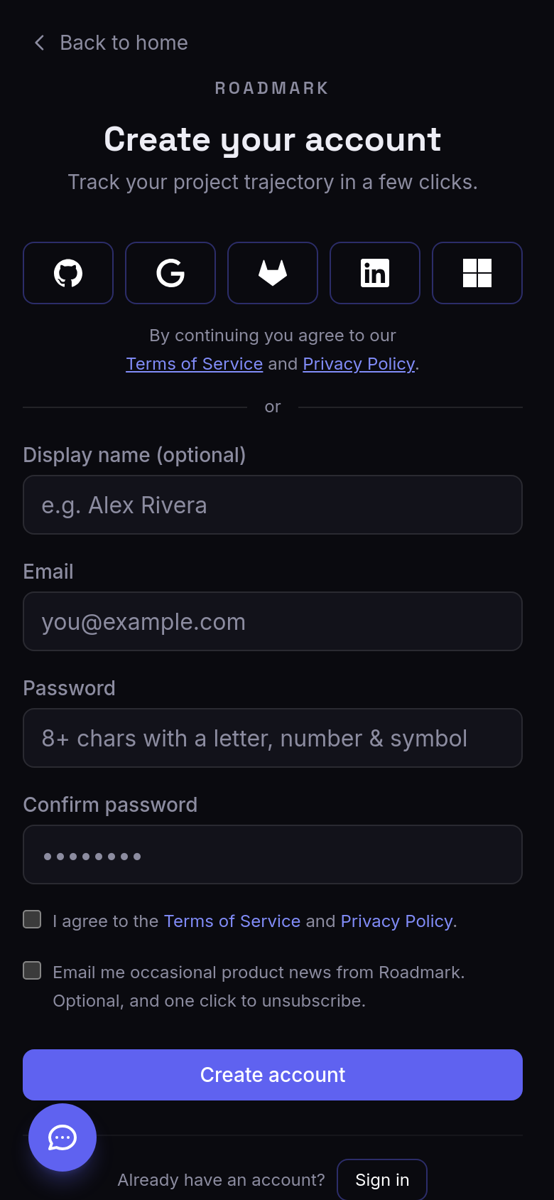 Signup