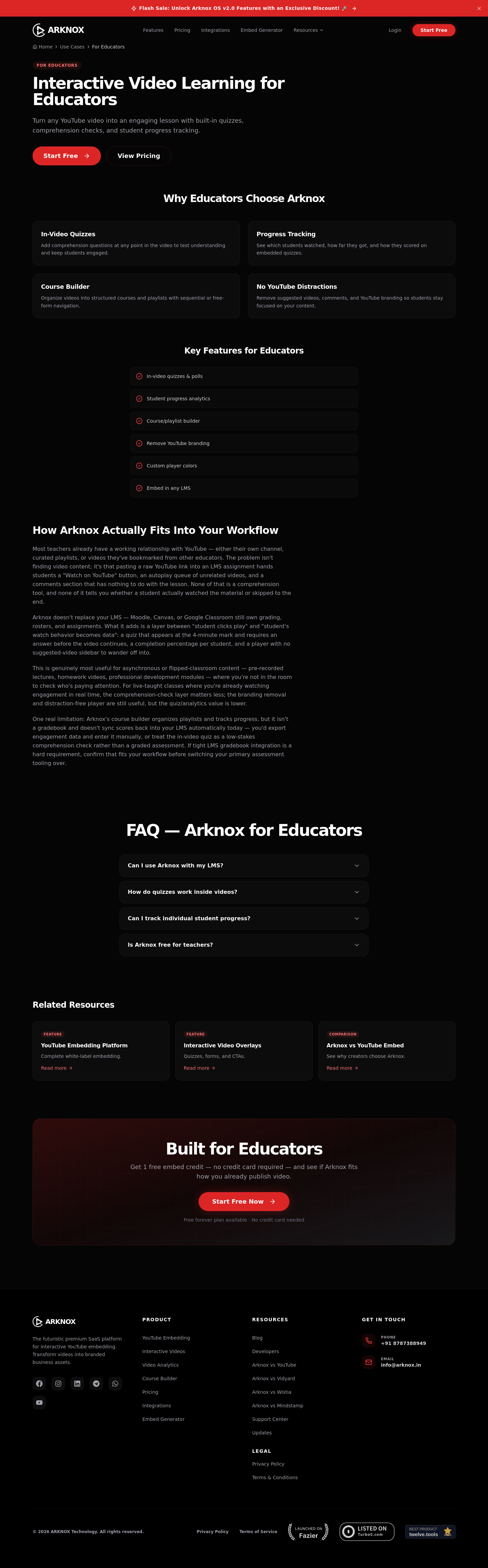 youtube-embedder.arknox.in Logos section, Use Case