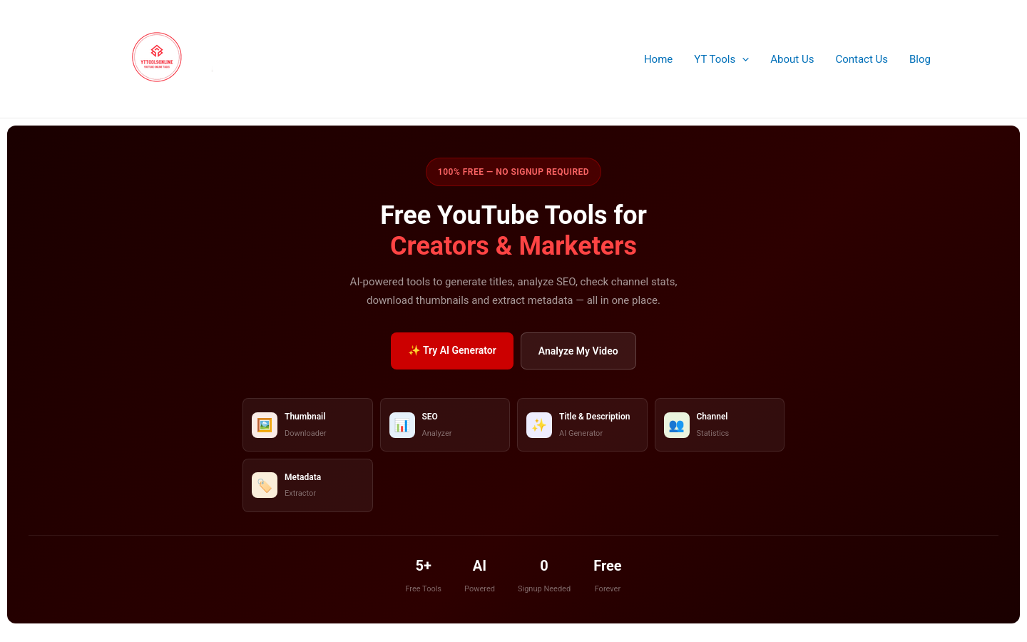 Captured Homepage / Lander