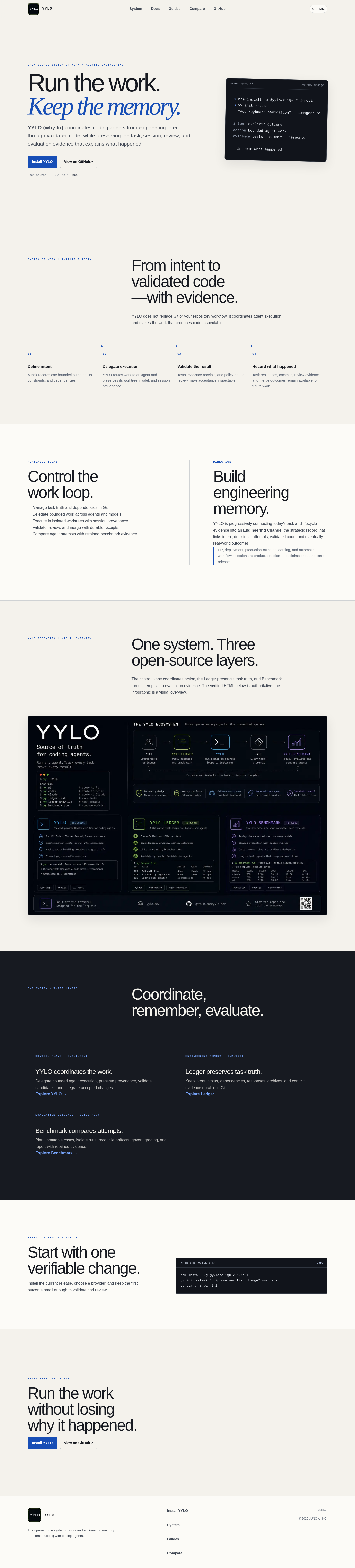 Nav section of yylo.dev
