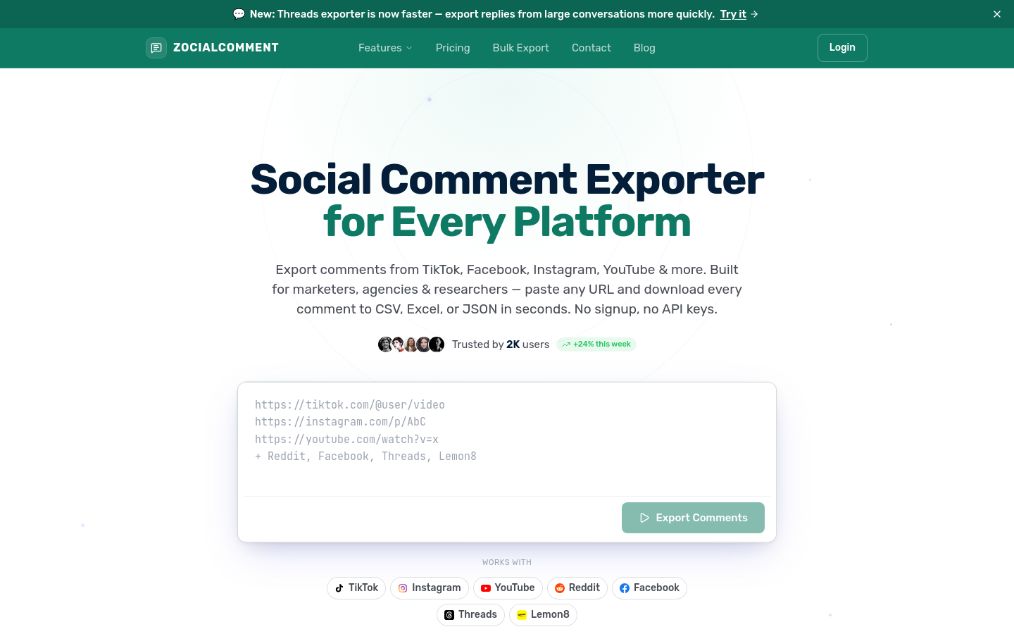 Captured Homepage / Lander