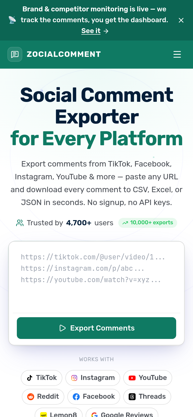Homepage / Lander