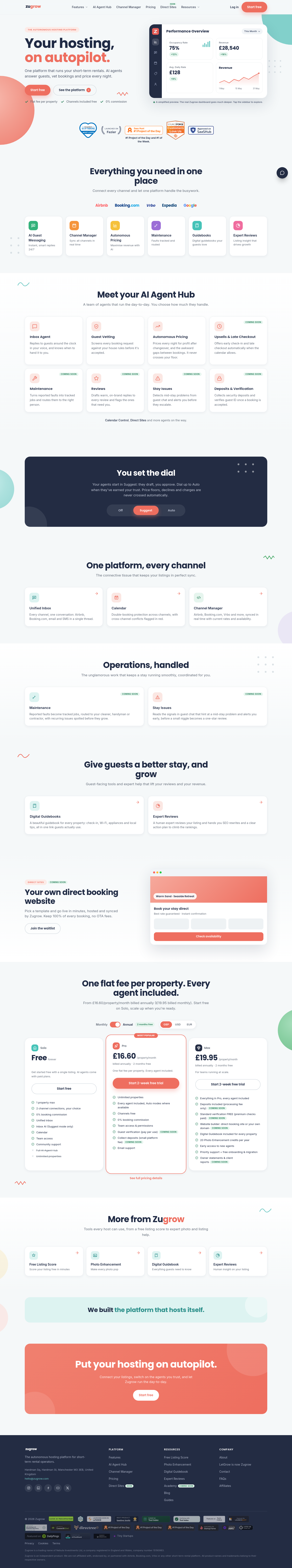 Nav section of zugrow.com